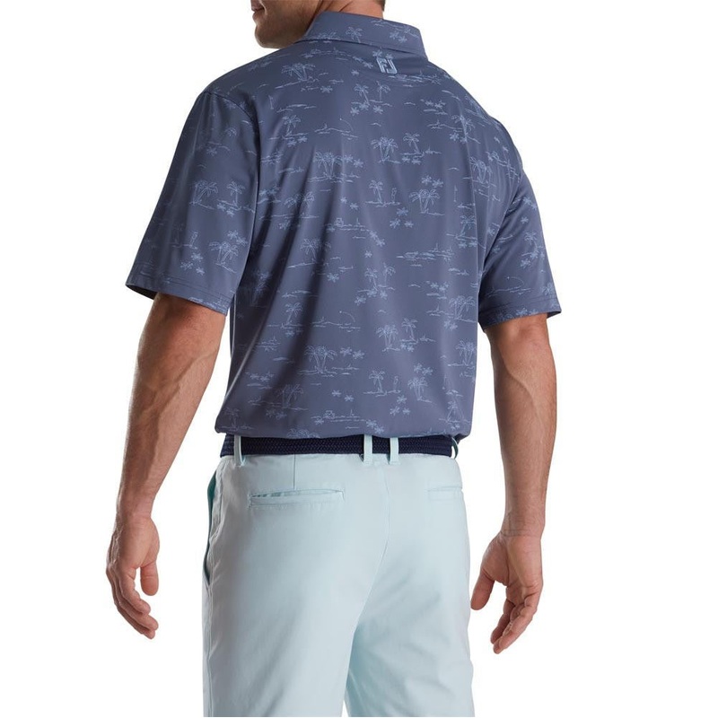 FootJoy Tropic Golf Print Lisle Self Collar Polo