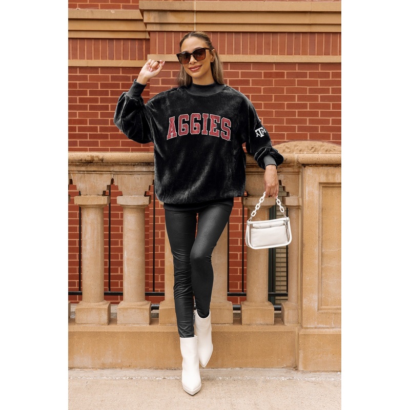 TEXAS A&M AGGIES MAKE A MOVE MOCK NECK CHENILLE PULLOVER