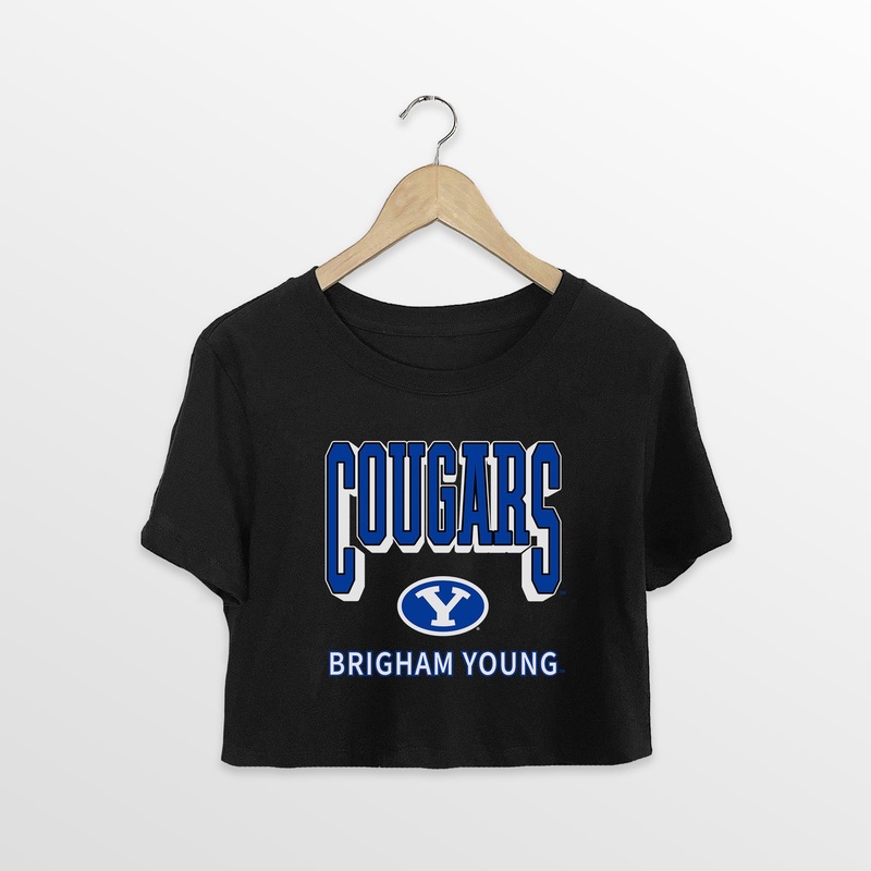 BYU COUGARS PURE VICTORY CLASSIC CROP TEE