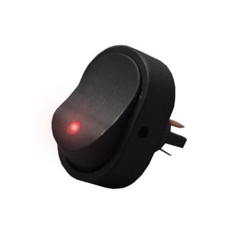 Universal Rocker Switch for Red LED Hazard Lights PN# 22-008