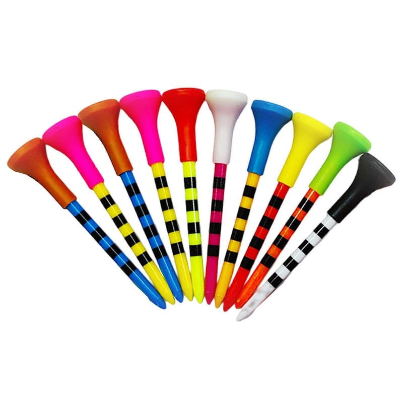 10Pcs Golf Ball Tee Striped Low-Resistance Tip Increase Flight Distance Stabilize Practice Training Golf Ball Holder Golf Training Kaesi