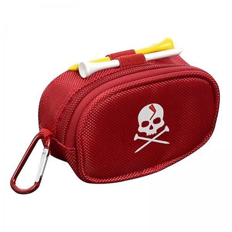 2xGolf Ball Tees Waist Pouch Holder Belt Sport Bag Container Zipper Red