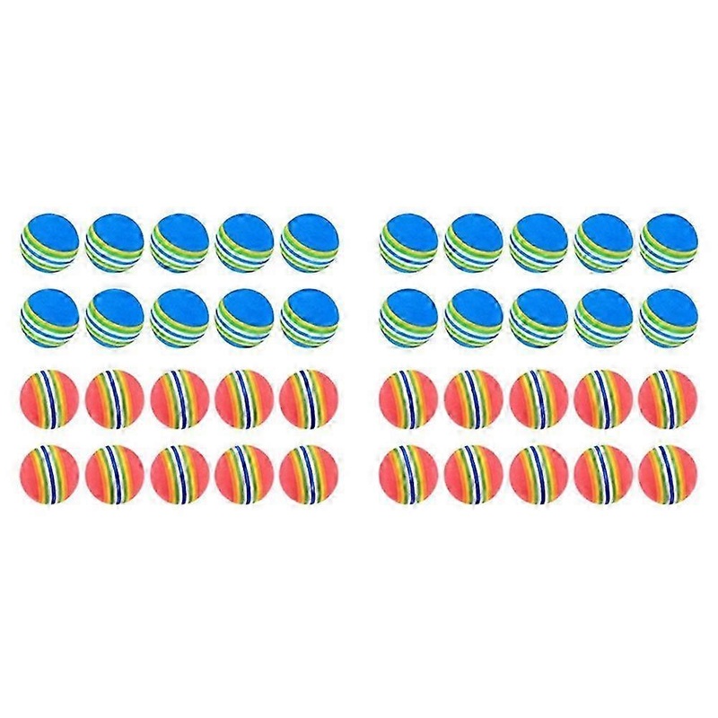 40 Pcs Golf BallsSoft Foam Garden Golf Balls Practice Golf Balls Sponge Rainbow Golf Balls for Indo
