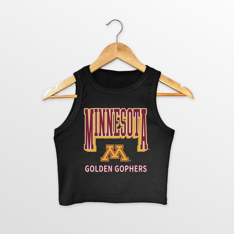 MINNESOTA GOLDEN GOPHERS PURE VICTORY ESSENTIAL RIBBED CROP TANK