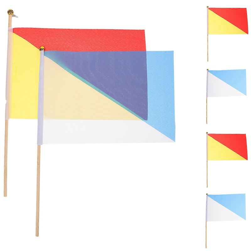 Referee Commanding Flag Training Flags Community Events White Polyester 6Pcs
