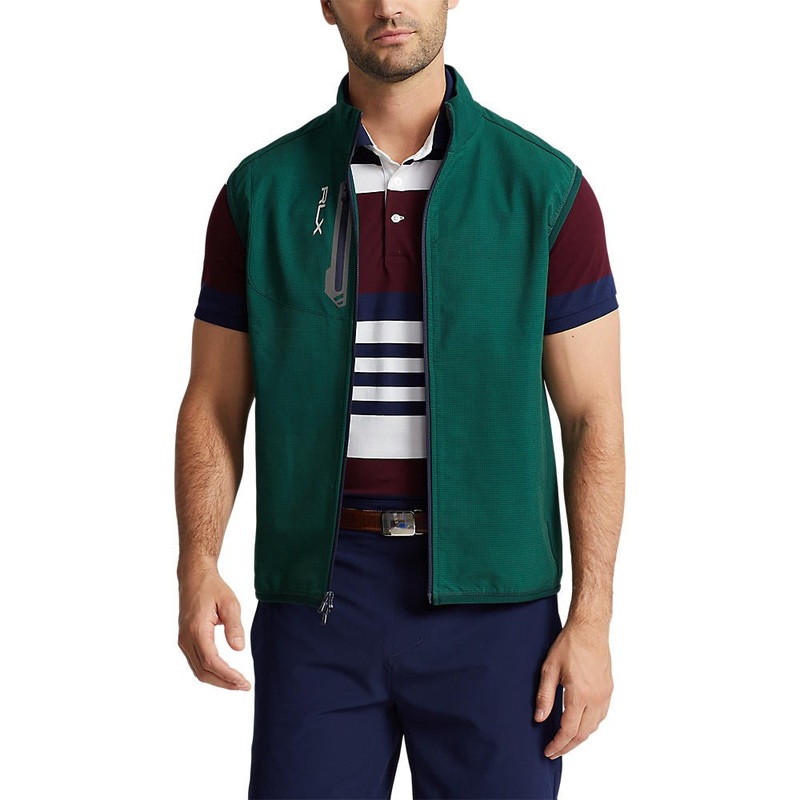 RLX Ralph Lauren Tech Terry Vest – Hunt Club Green Houndstooth
