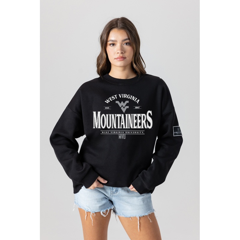 WEST VIRGINIA MOUNTAINEERS Players Only Fleece Drop-Shoulder Crew