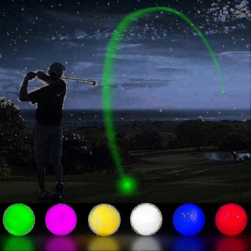 6 Pcs Led Glow Golf Balls, Flashing Glowing Golf Ball, Night Glow _ Newway
