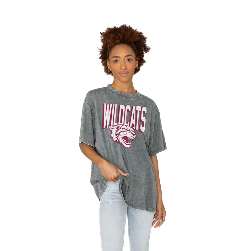 BETHUNE-COOKMAN WILDCATS Solid Defense Oversized Crewneck Tee