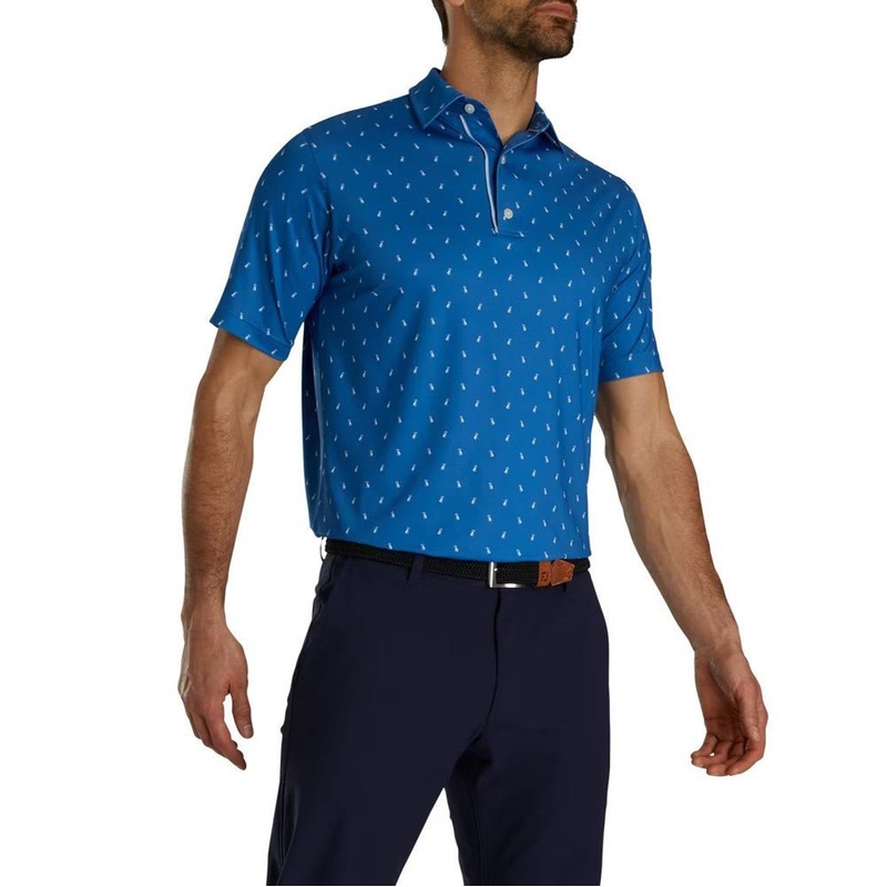 FootJoy Golf Bag Print Lisle Self Collar Polo