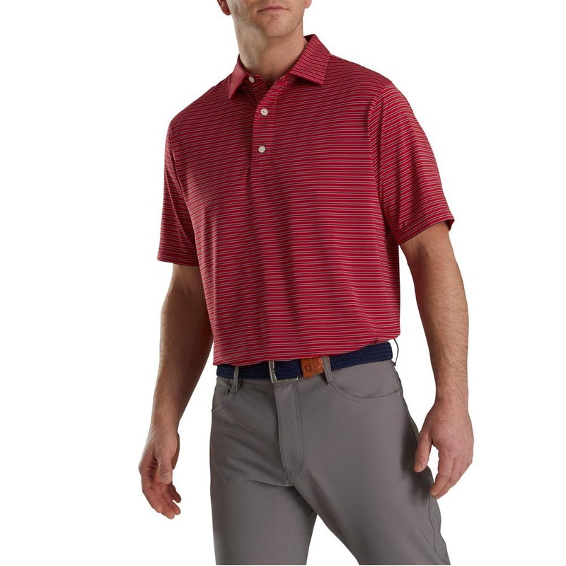 FootJoy ProDry Pinstripe Lisle Self Collar Polo