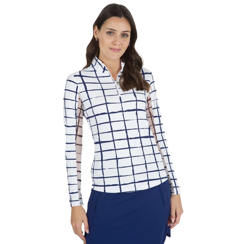 IBKUL Women’s Cordova Long Sleeve Zip Mock Neck – 10495