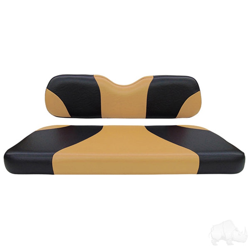 RHOX Front Seat Cushion Set, Sport Black/Tan, E-Z-Go TXT 96-13 PN# SEAT-011BT-S