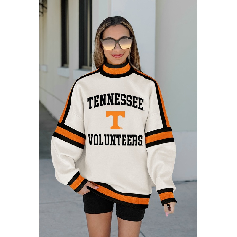 TENNESSEE VOLUNTEERS VIVID MOTION COLORBLOCK TURTLENECK PULLOVER IN BLACK/TENNESSEE ORANGE