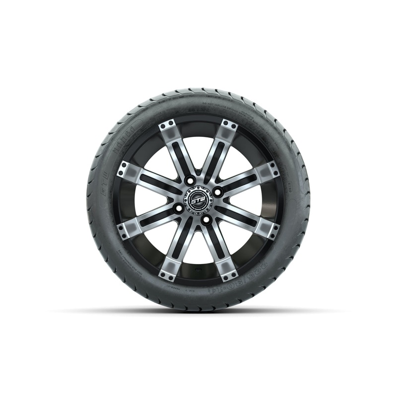 14 GTW Tempest Black and Machined Wheels with GTW Mamba Street Tires  Set of 4 PN# A19-265