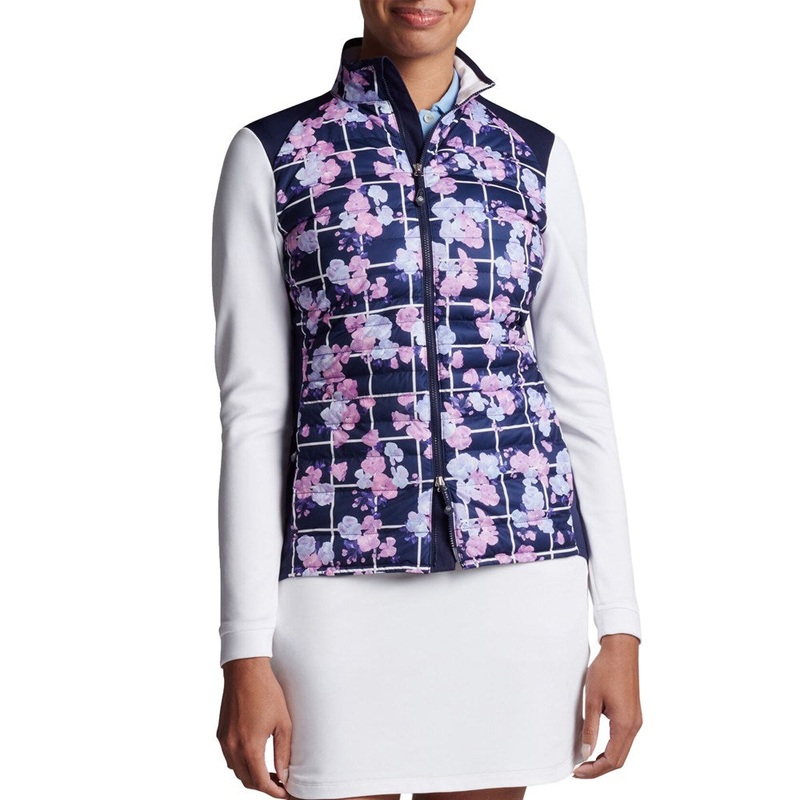 Peter Millar Women’s Merge Hybrid Water Resistant Golf Jacket – Navy Picnic Floral