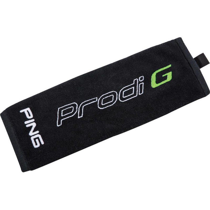 Ping Junior Tri-Fold Towel|Black Electric Green