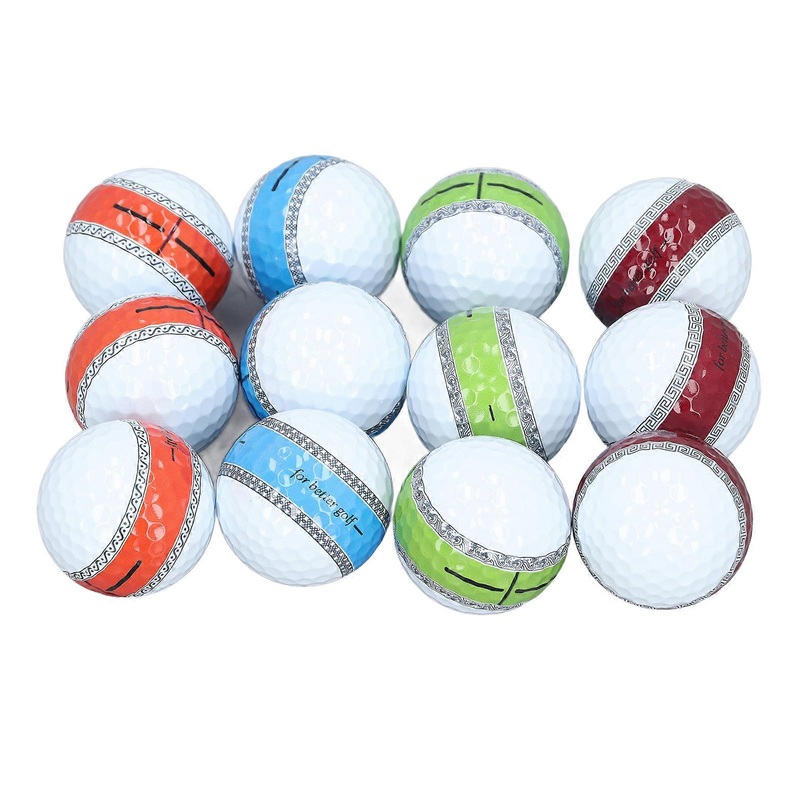 12PCS 3-Layer PU Golf Balls with 360 Orbital Sight Line, 656g