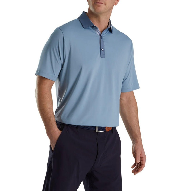 FootJoy Solid Spiral Print Trim Lisle Self Collar Polo – FJ Logo