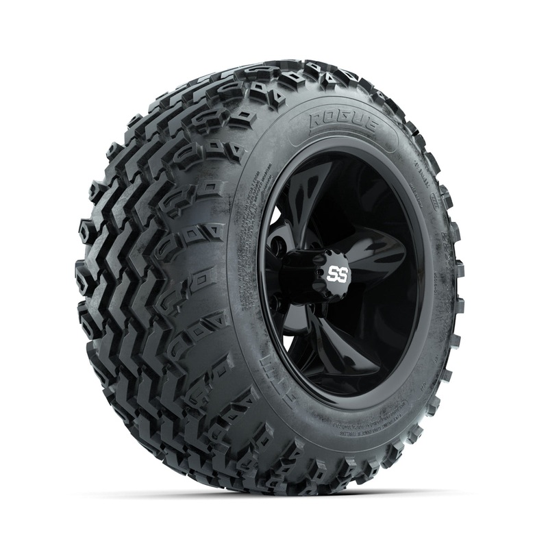GTW Godfather Black 12 in Wheels with 22×11.00-12 Rogue All Terrain Tires  Full Set