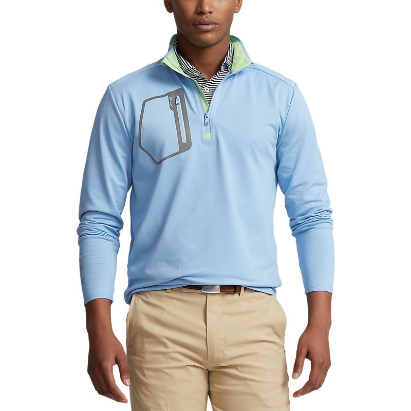 RLX Ralph Lauren Driver Luxury Jersey Pullover – Blue Lagoon