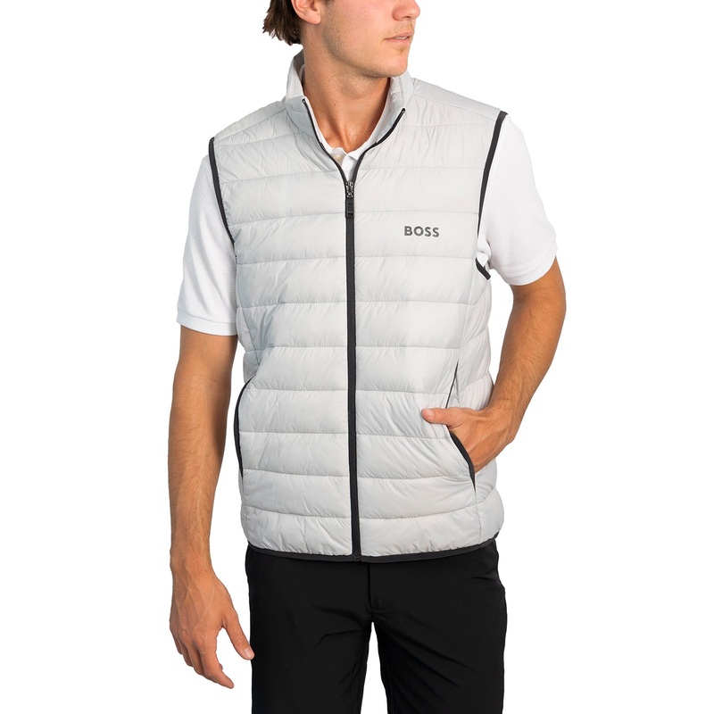 BOSS Thor Padded Golf Vest – Light/Pastel Grey