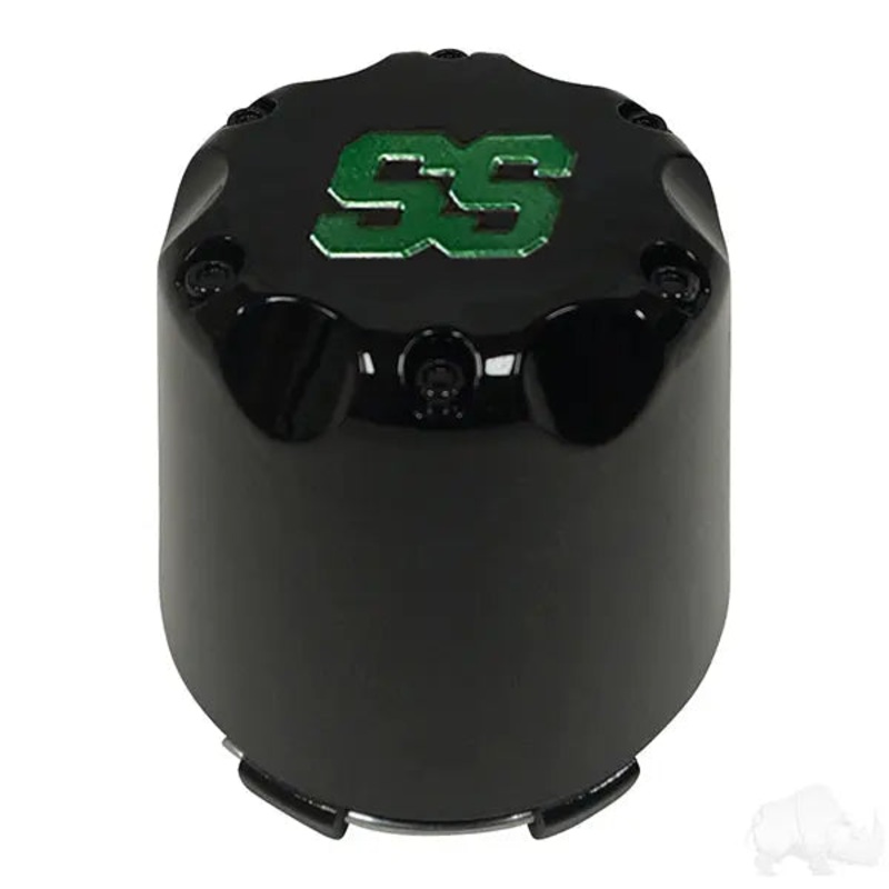 Center Cap, Black with Green SS PN# TIR-SS002-BG