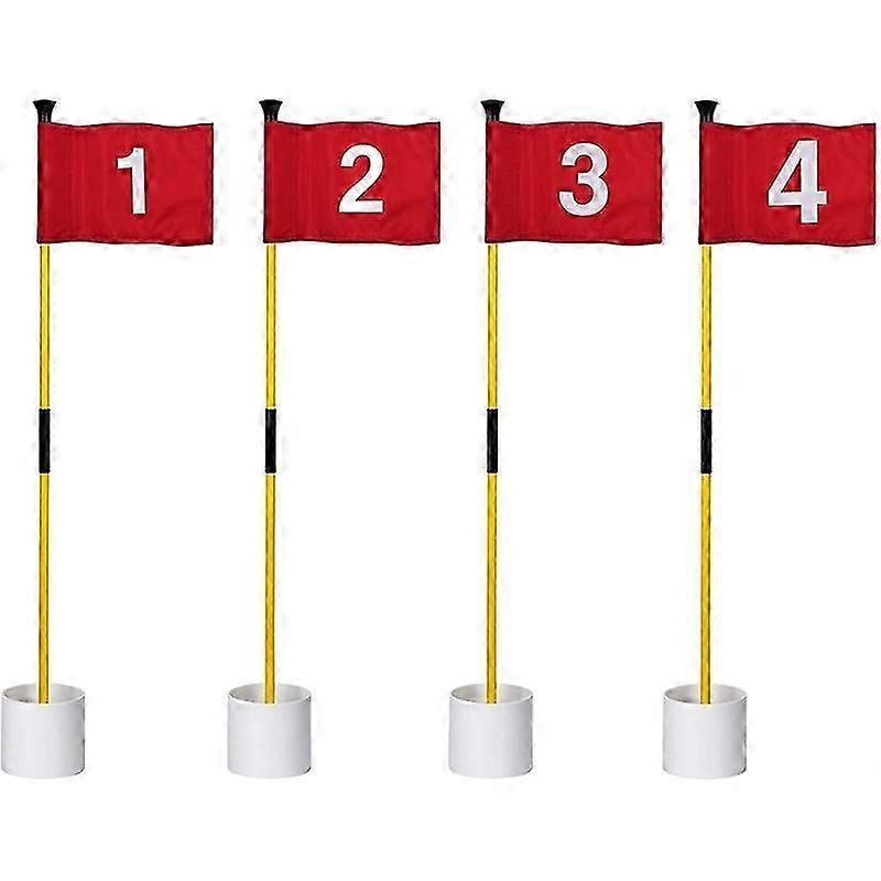 Golf Flagsticks Mini, Putting Green Flag for Yard Golf Pin Flags Hole Cup Set, Fiberglass Portable 2-Section Designred SZRH A-GB
