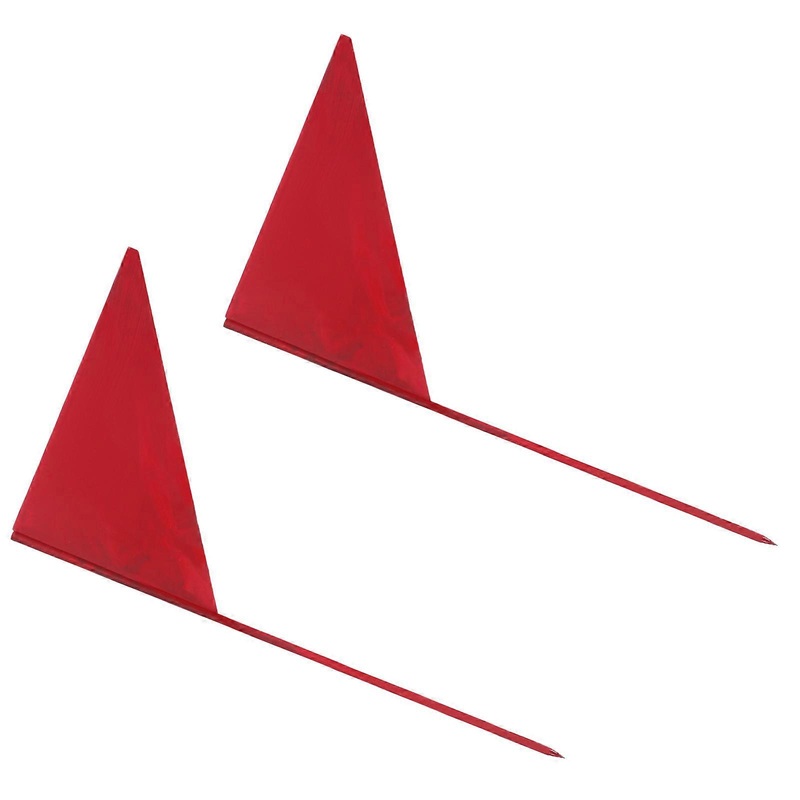 Small Red Triangle Marking Flags with Iron Stick for Portable Use in Fair Competitions and Outdoor Events  Accurate Distance Measurement Set of 2