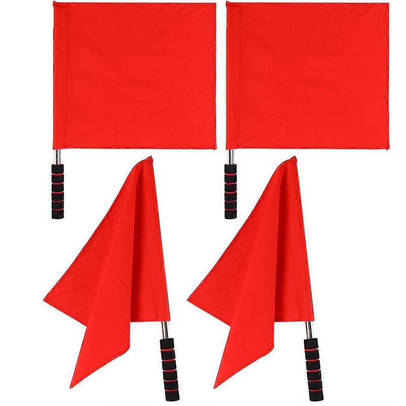4pcs Durable High Visibility Signal Flags for Traffic, Sports, Racing & Track Events  Handheld Referee Flags with Flagpoles