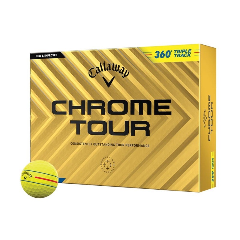 Callaway Chrome Tour 360 Triple Track Golf Balls – Yellow – 2024