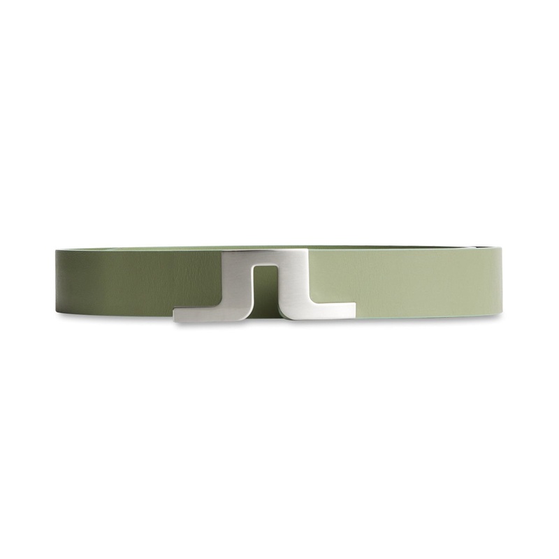J.Lindeberg  Bridger Leather Belt – Oil Green