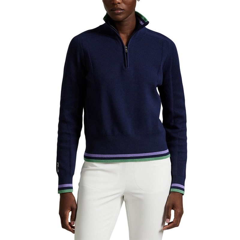 RLX Ralph Lauren Women’s Coolmax Wool 1/4 Zip Pullover – Refined Navy