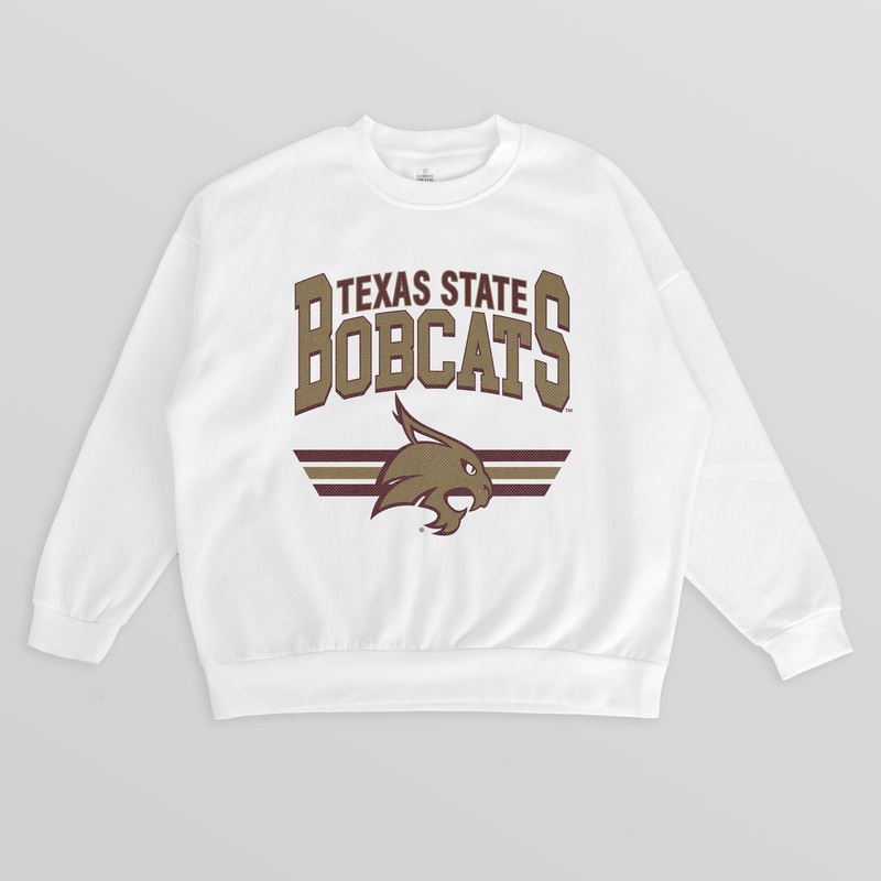 TEXAS STATE BOBCATS SWIFT STRIKE PREMIUM FLEECE DROP SHOULDER CREWNECK PULLOVER