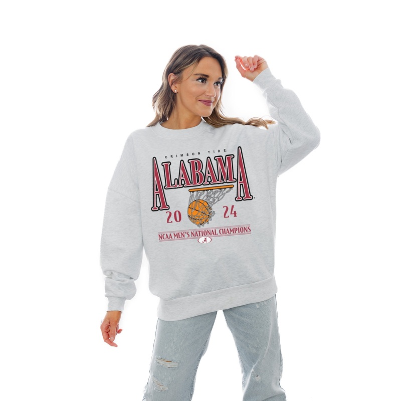 ALABAMA CRIMSON TIDE BRACKET BATTLE PREMIUM FLEECE DROP SHOULDER CREWNECK PULLOVER
