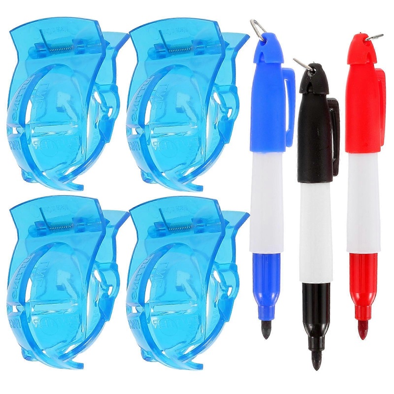 Golf Ball Marker Alignment Tool with Spring Clips and Marking Pens  Outdoor Accessory for Accurate Ball Marking and Better Putting Performance