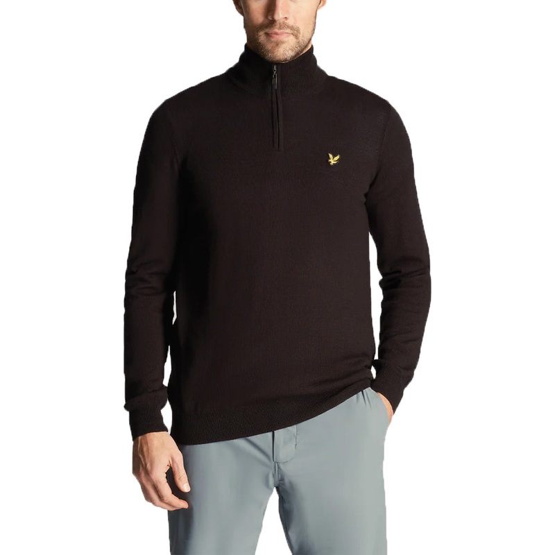 Lyle & Scott Core 1/4 Zip Merino Mix – Jet Black