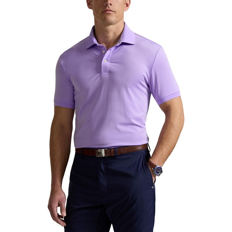 RLX Ralph Lauren Solid Lightweight Airflow Golf Polo Shirt – Powder Purple
