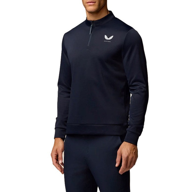 Castore Club Classic Quarter Zip Golf Pullover – Navy/White