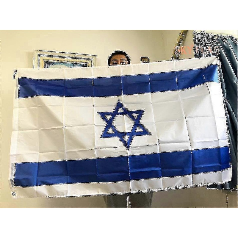 Israeli National Flag 90x150cm Sky Flag Polyester Hanging Banner for Outdoor Indoor Use