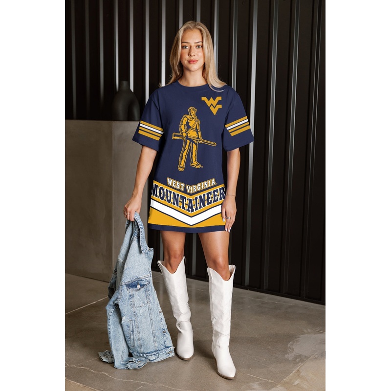WEST VIRGINIA MOUNTAINEERS PERFECT SCORE RETRO T-SHIRT DRESS