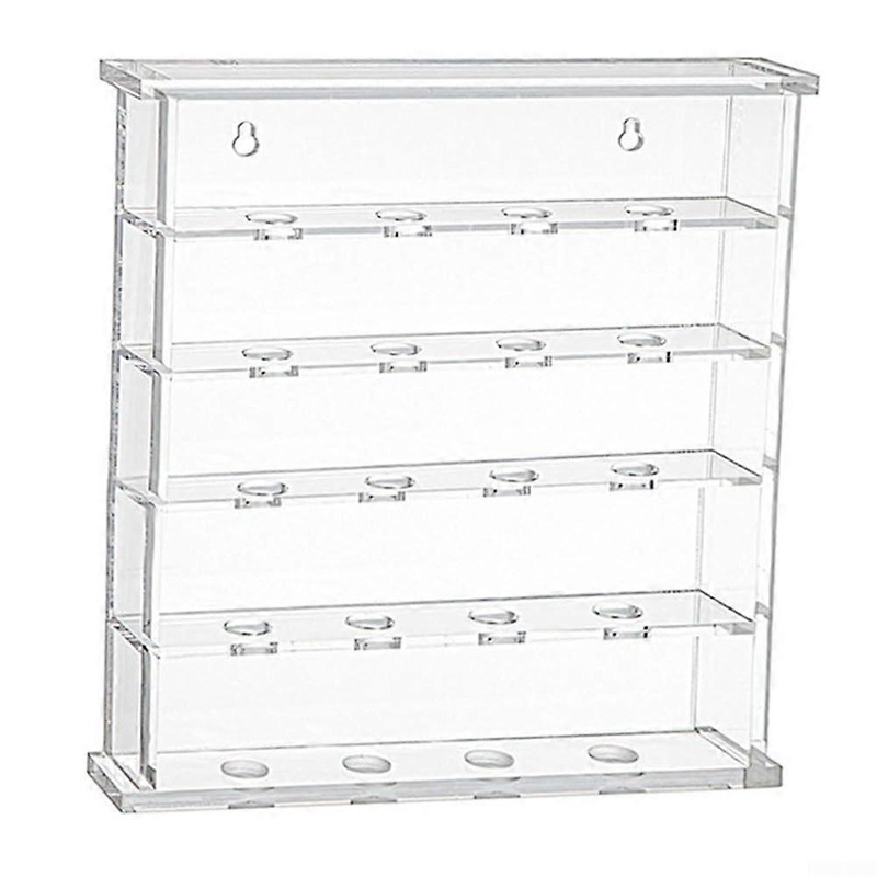 Acrylic Golf Ball Display Case Wall Mounted With 16 Grooves, Golf Ball And Table Tennis Storage Shelf, Clear