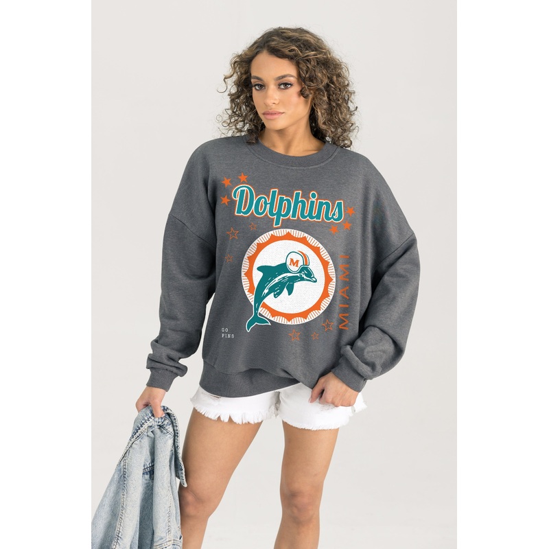 MIAMI DOLPHINS Ready To Rumble Fleece Crewneck Pullover