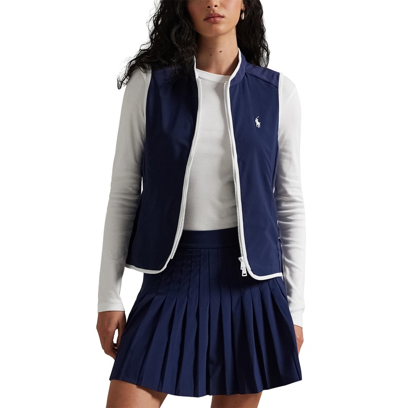 RLX Ralph Lauren Women’s Tech Terry Golf Vest – Refined Navy/Ceramic White