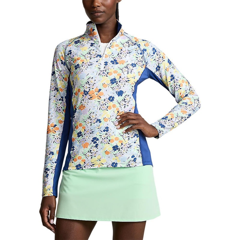RLX Ralph Lauren Women’s UV Jersey 1/4 Zip Pullover – Floral Bouquet Print