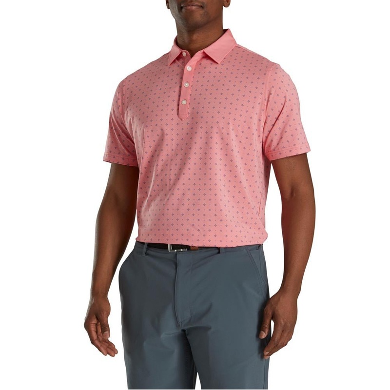 FootJoy Deco Print Self Collar Golf Polo – Athletic Fit