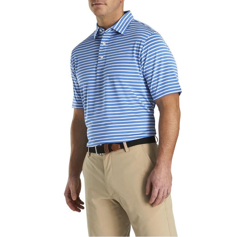 FootJoy ProDry 2 Color Stripe Lisle Self Collar Polo