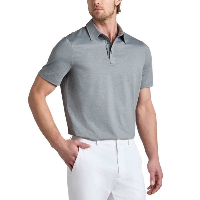 G/Fore Melange Ice Nylon Golf Polo Shirt – Charcoal Melange