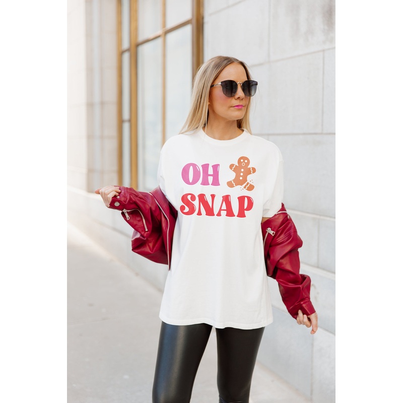 GINGER SNAP OVERSIZED VINTAGE WASH TEE IN IVORY