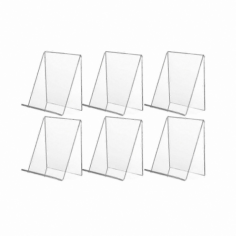 Clear Acrylic Display Stands for Books, Pictures, and Jewelry – 6 Pack Holder Set